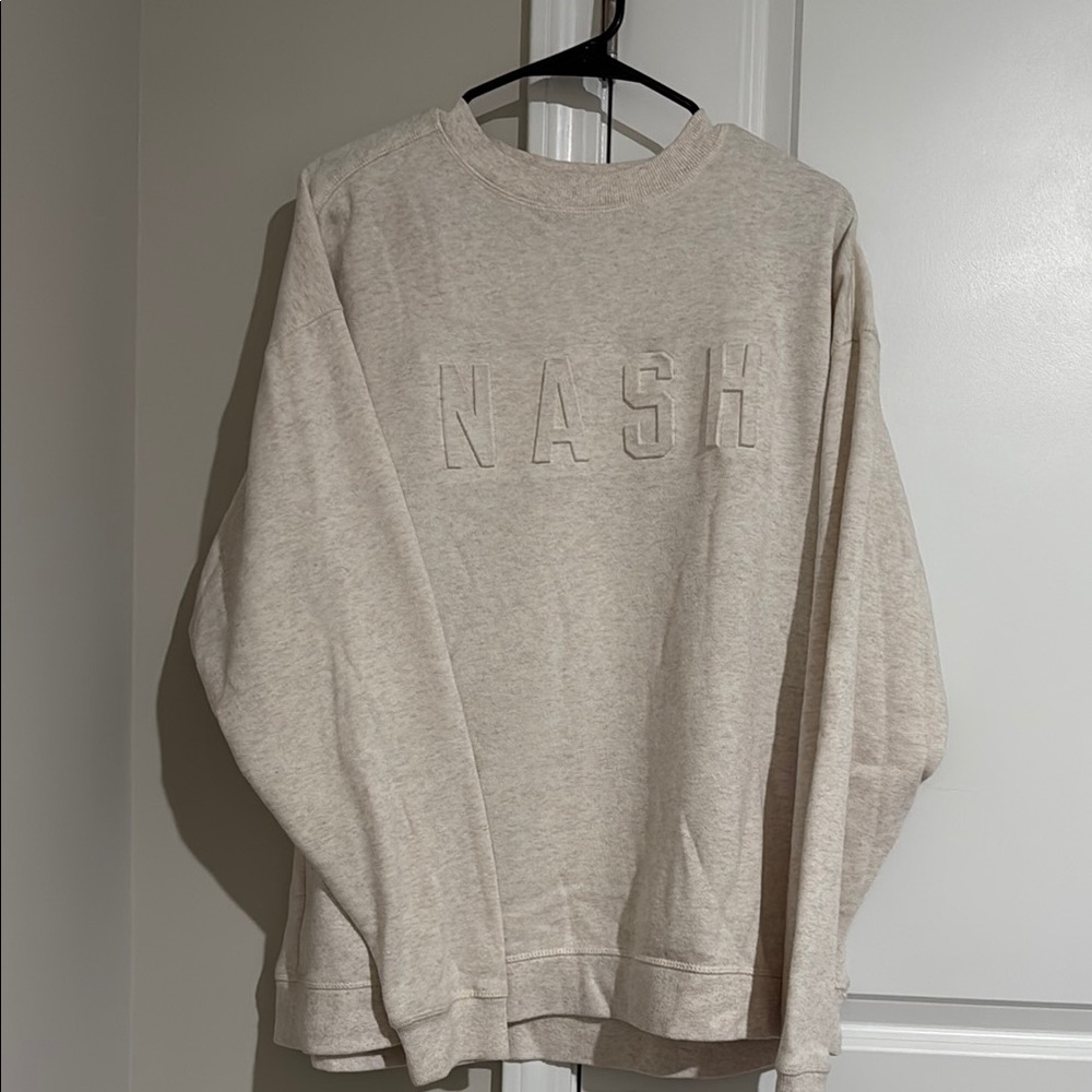 Nash Cream Crewneck Sweater Soft Knit Oversized